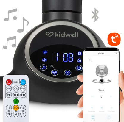Kidwell REVE 2in1 Elektrinis kūdikio gultukas–supynė (juodas/sidabrinis)