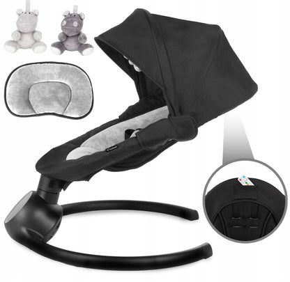 Kidwell REVE 2in1 Elektrinis kūdikio gultukas–supynė (juodas/sidabrinis)