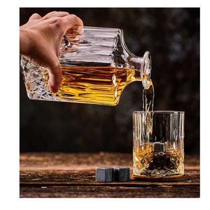 Premium Whisky Dovanų Rinkinys Vyrams (2 taurės + 8 akmenukai + priedai)