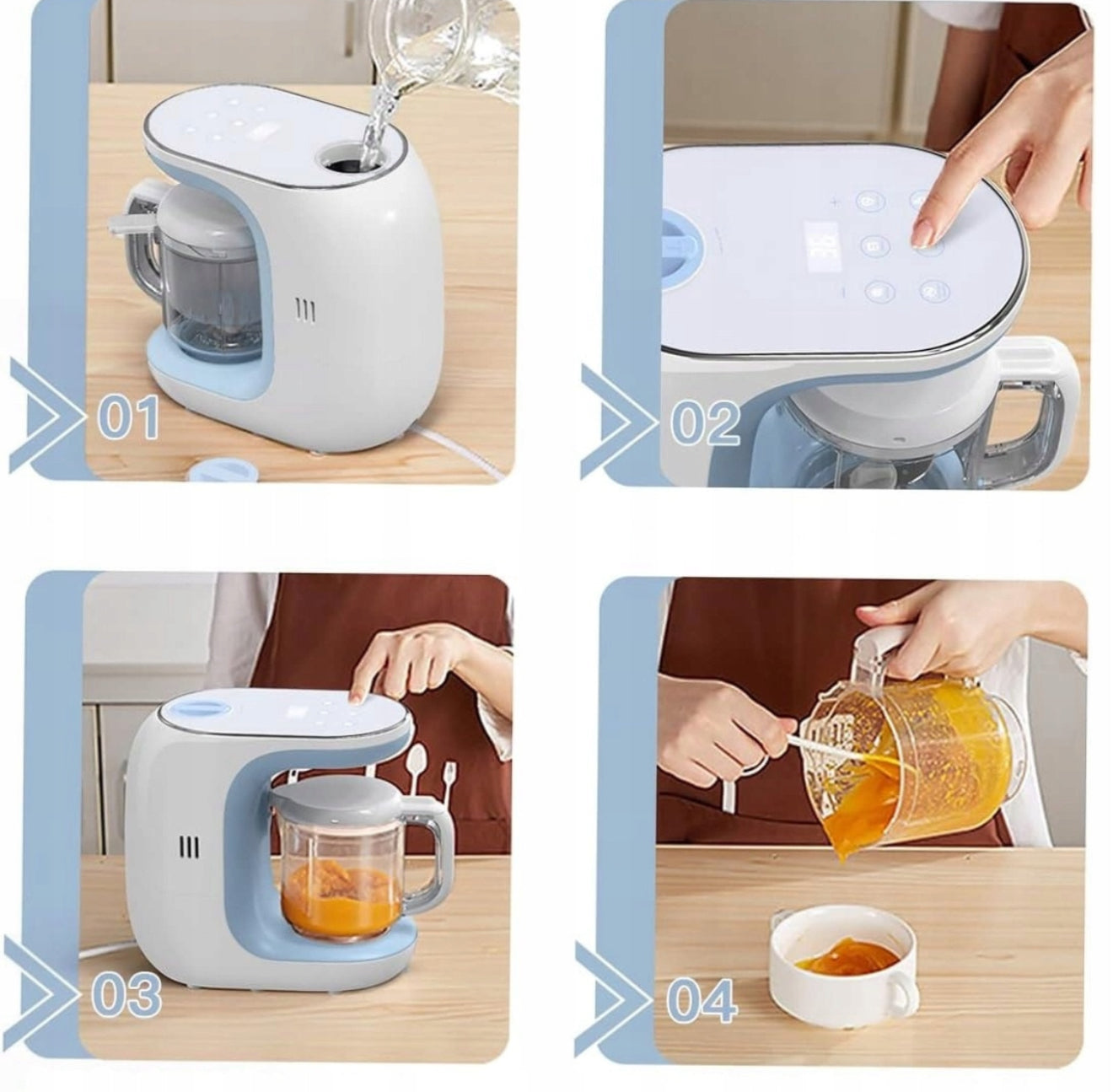 Multifunktsionaalne 5-ühes beebitoidukombain - aurutamine, kuumutamine, sulatamine ja segamine