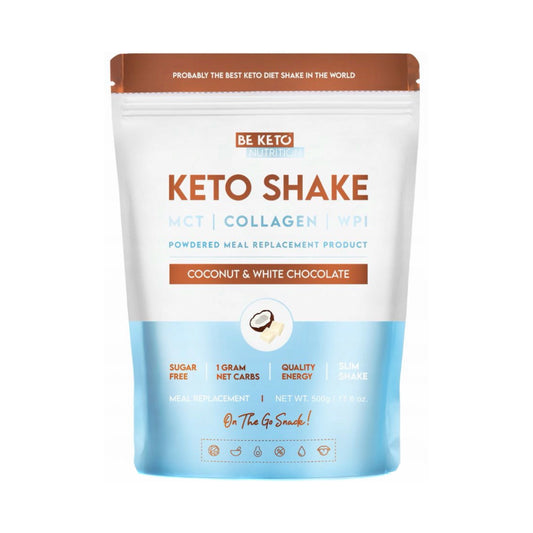 Be Keto Diet Shake – Keto baltyminis kokteilis su kokosais ir baltu šokoladu (500 g)