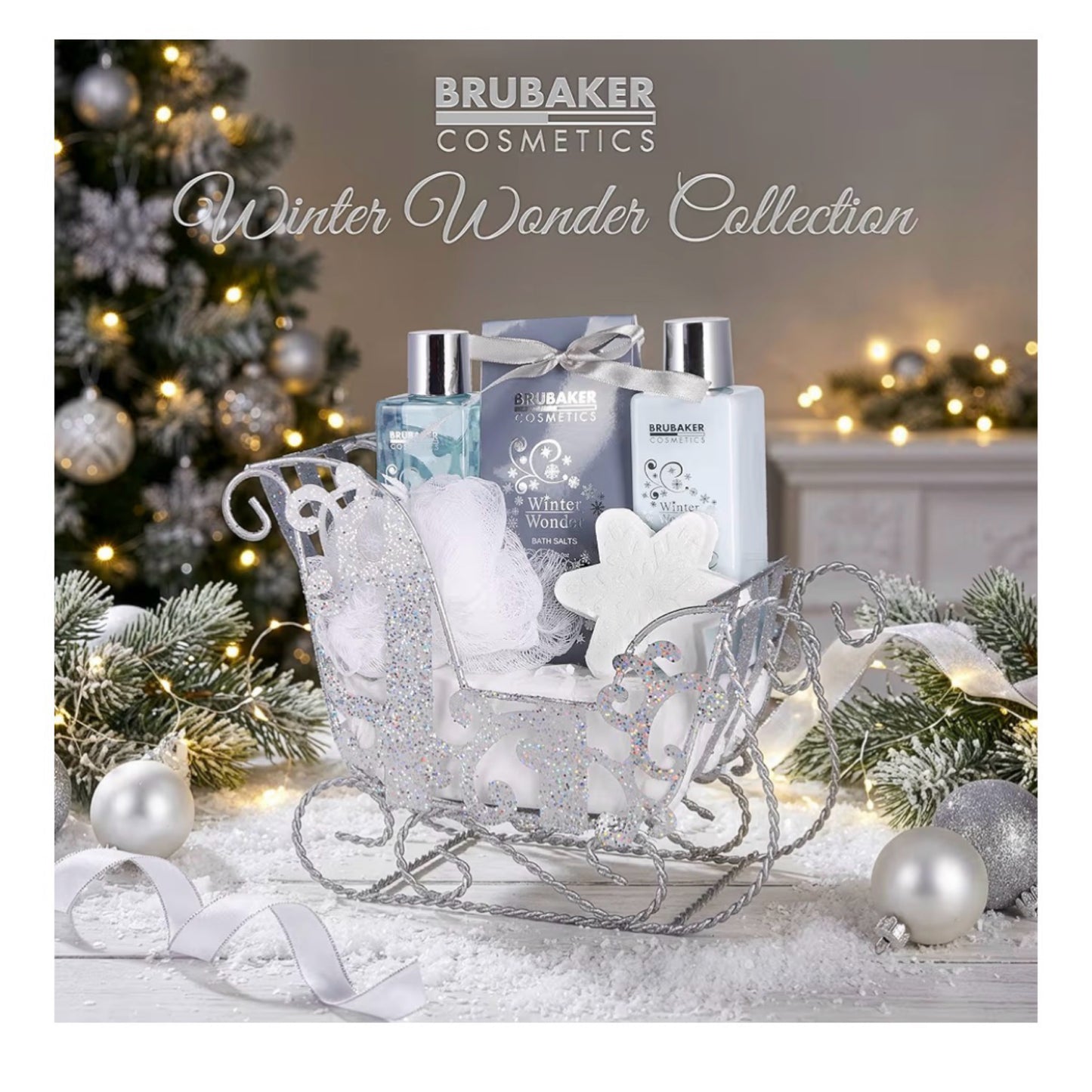 „Vanilla Christmas“ 6 dalių kalėdinis SPA rinkinys dekoratyvinėse rogutėse