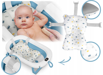 „RicoKids“ - Sulankstoma kūdikių vonelė su LCD termometru ir minkštu įdėklu