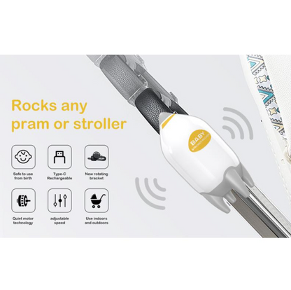 BABY STROLLER ROCKER - Nešiojamas kūdikio vežimėlio supuoklis su USB įkrovimu