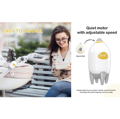 BABY STROLLER ROCKER - Nešiojamas kūdikio vežimėlio supuoklis su USB įkrovimu