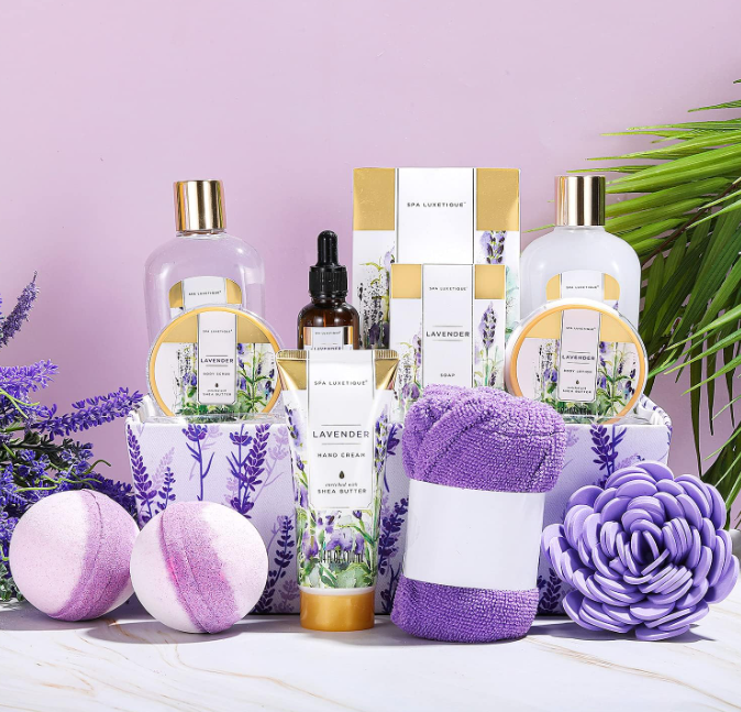 SPA LUXETIQUE levandų aromato SPA dovanų rinkinys moterims – 12 dalių