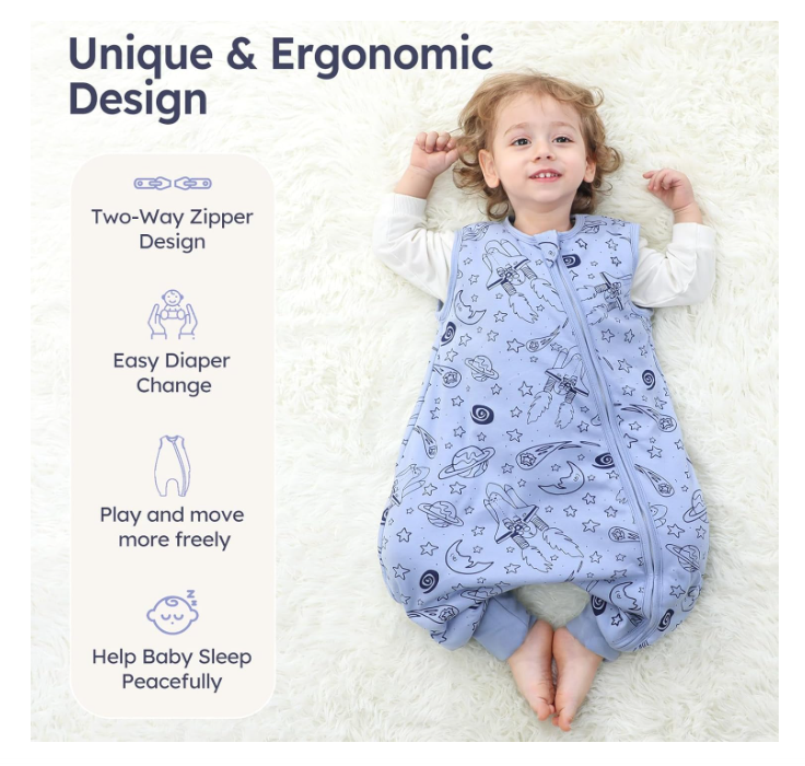 „Unnivoll“ kūdikių miegmaišiai su kojytėmis, 2 vnt., 1,5 Tog, 80 cm