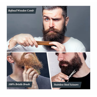Premium 10-in-1 Barzdos Priežiūros Dovanų Rinkinys Vyrams