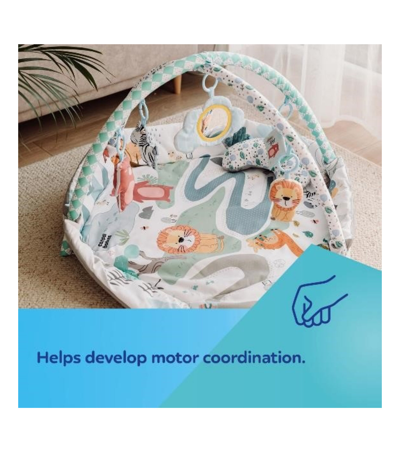 CANPOL BABIES mokomasis žaidimų kilimas su žaidimų erdve, 0+ mėn., SAFARI