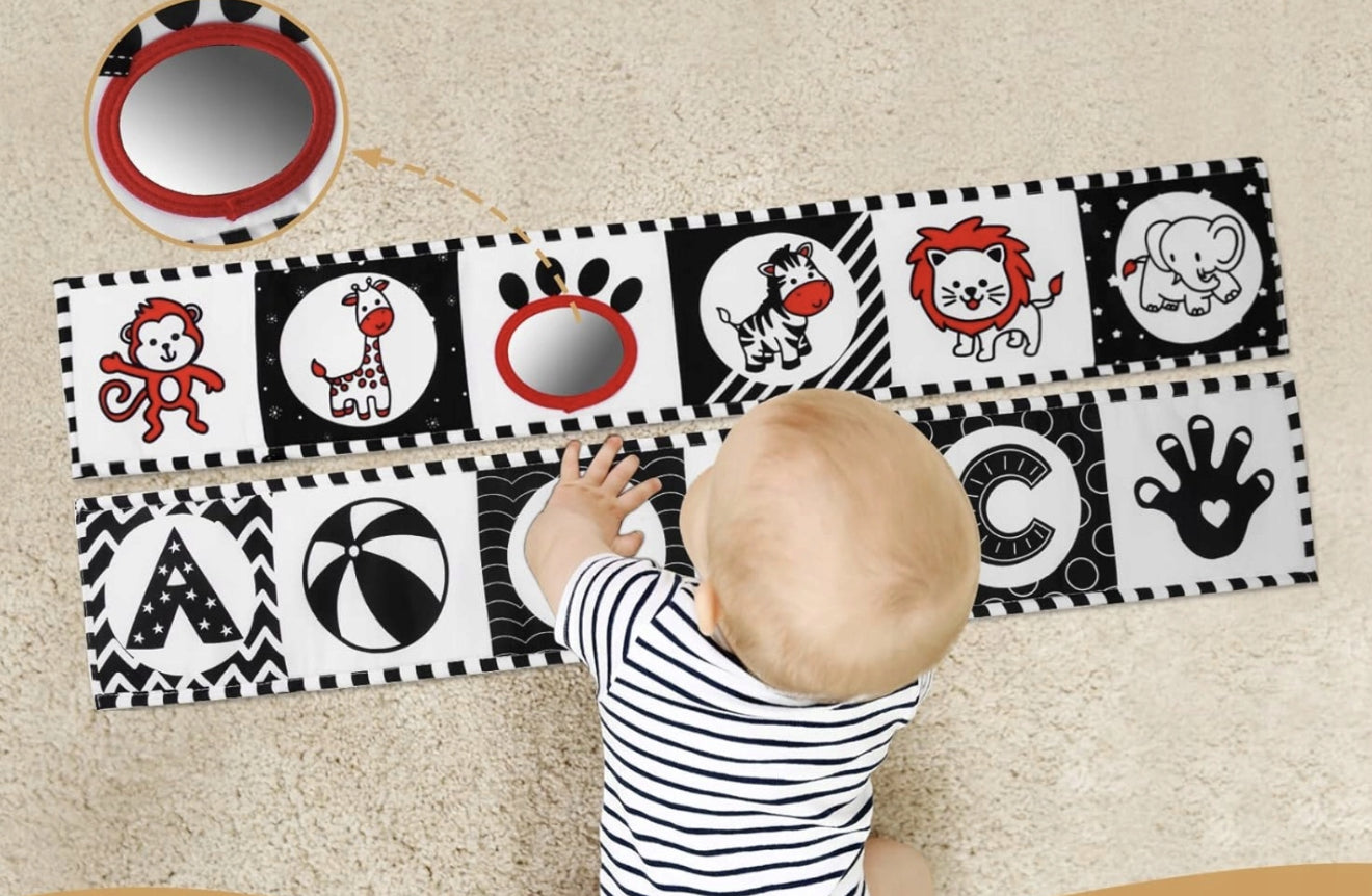 Kontrastne sensoorne raamat beebidele (0-12 kuud)