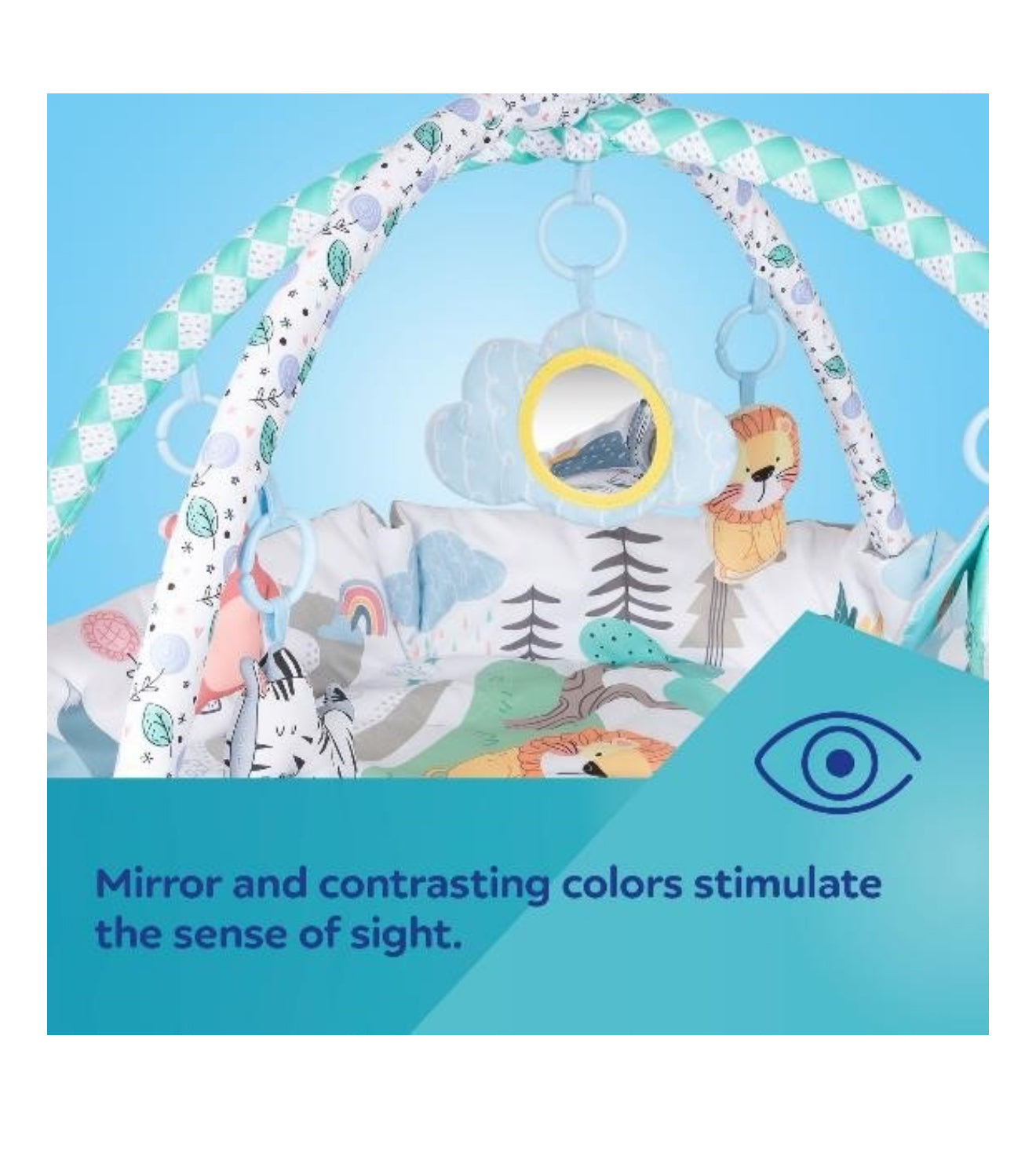 CANPOL BABIES mokomasis žaidimų kilimas su žaidimų erdve, 0+ mėn., SAFARI