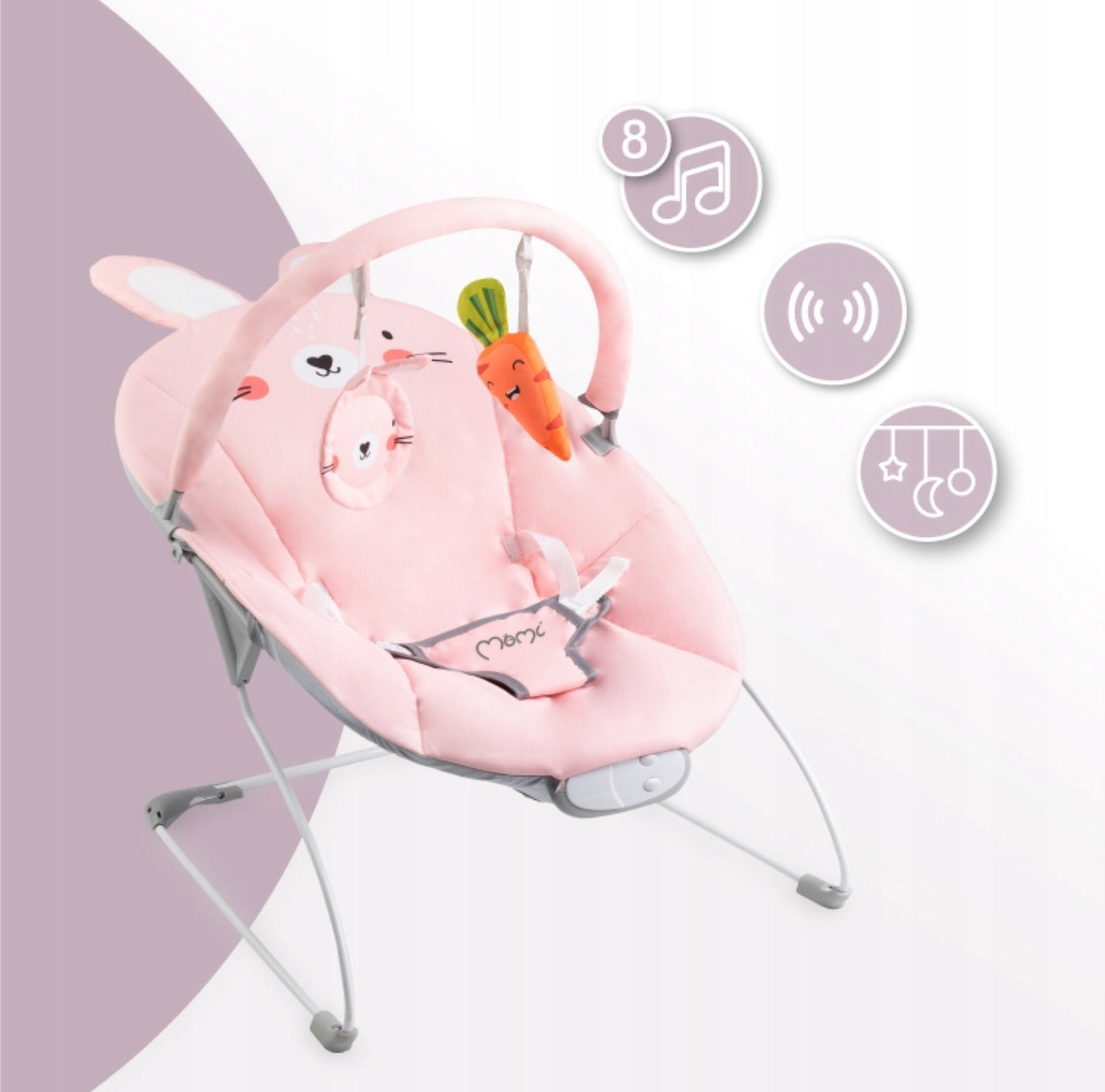 „MoMi Glossy“ Kūdikių vibruojantis gultukas