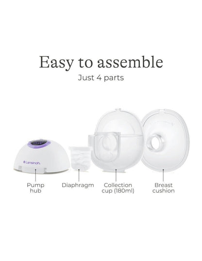 Lansinoh viengubas nešiojamas belaidis elektrinis pientraukis