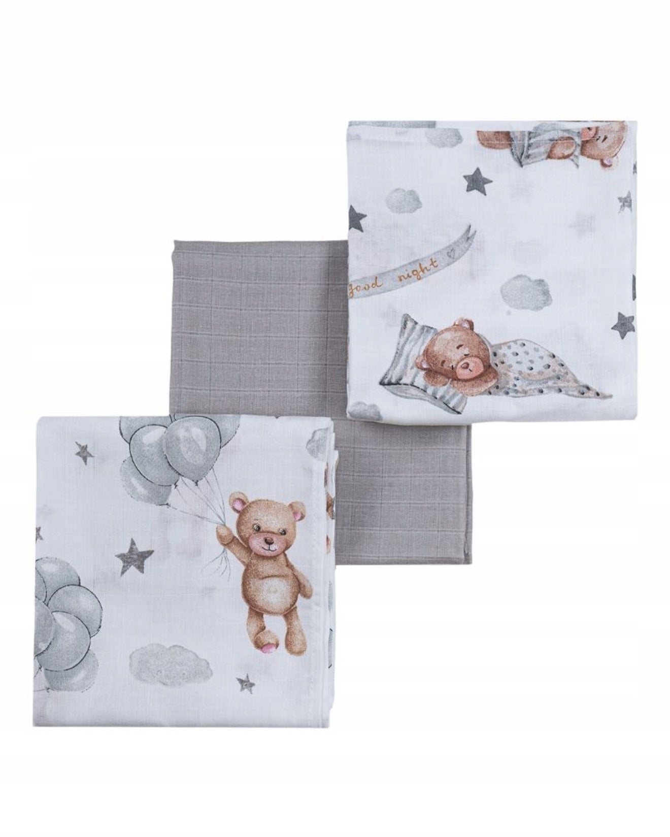 Musliinist beebitekid 3 tk, 60x80 cm