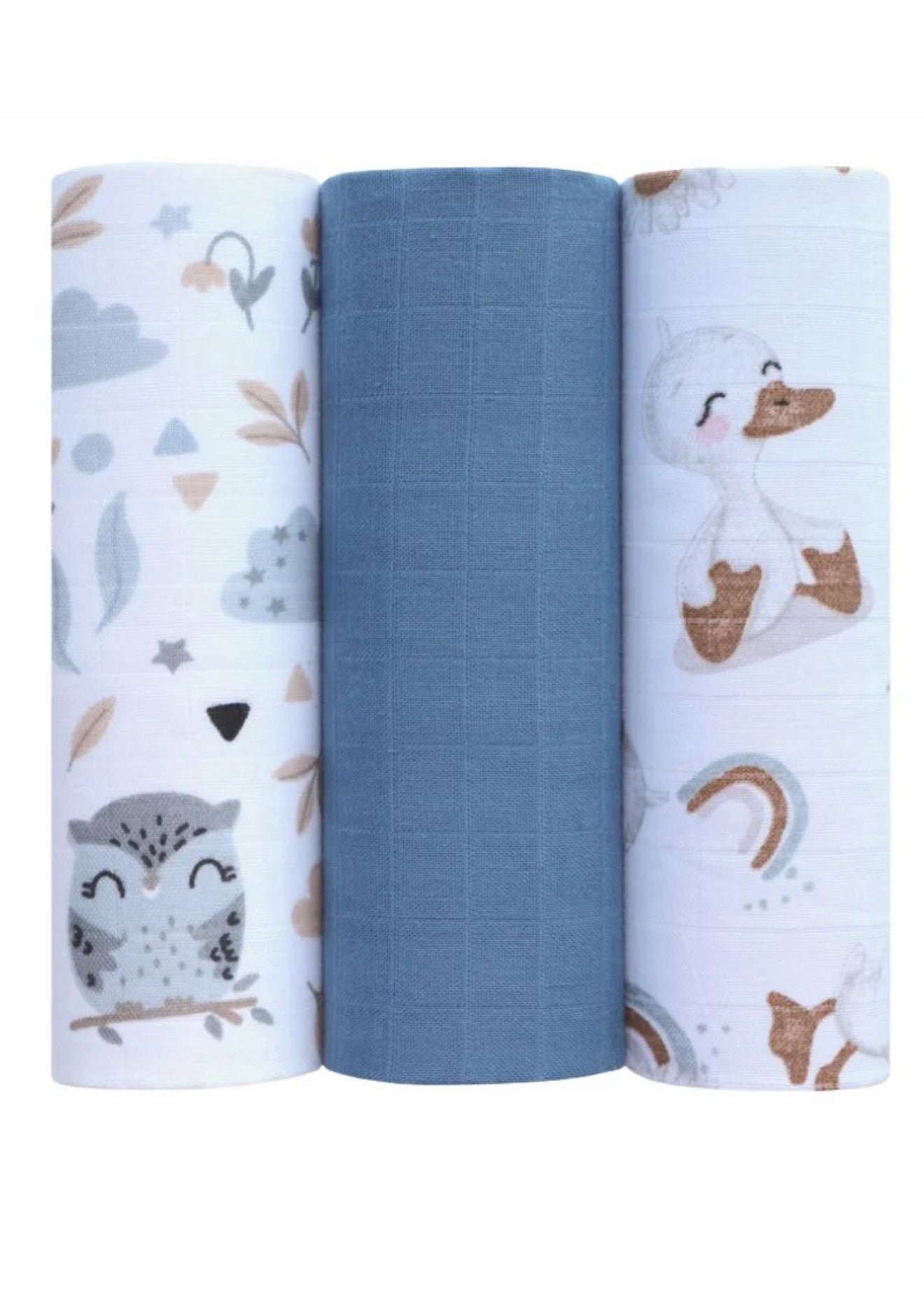 Muslino merliukai kūdikiams 3 vnt., 60x80 cm