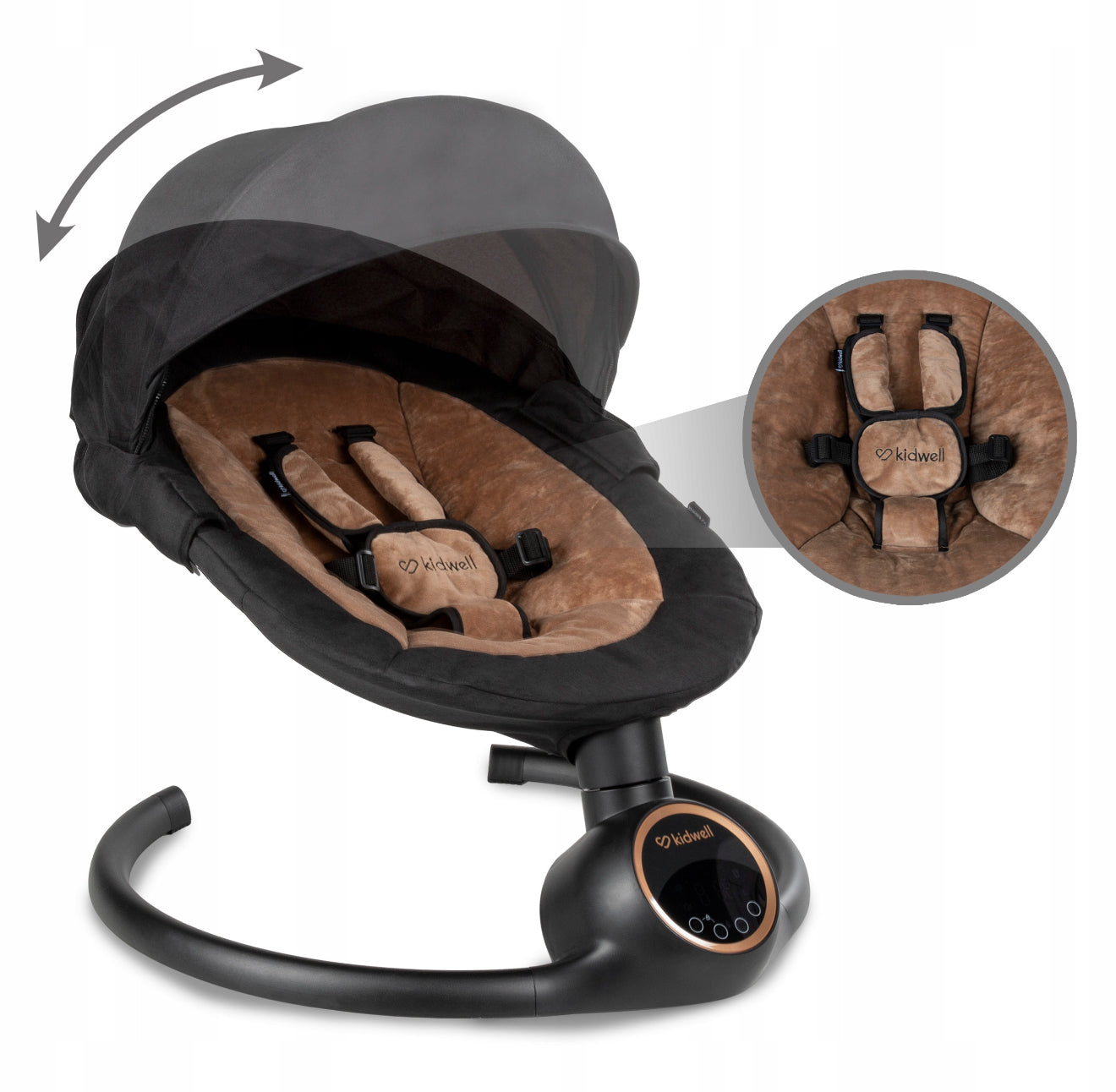 Kidwell REVE 2in1 elektriline beebikiik-hüppelaud (must/kuldne)