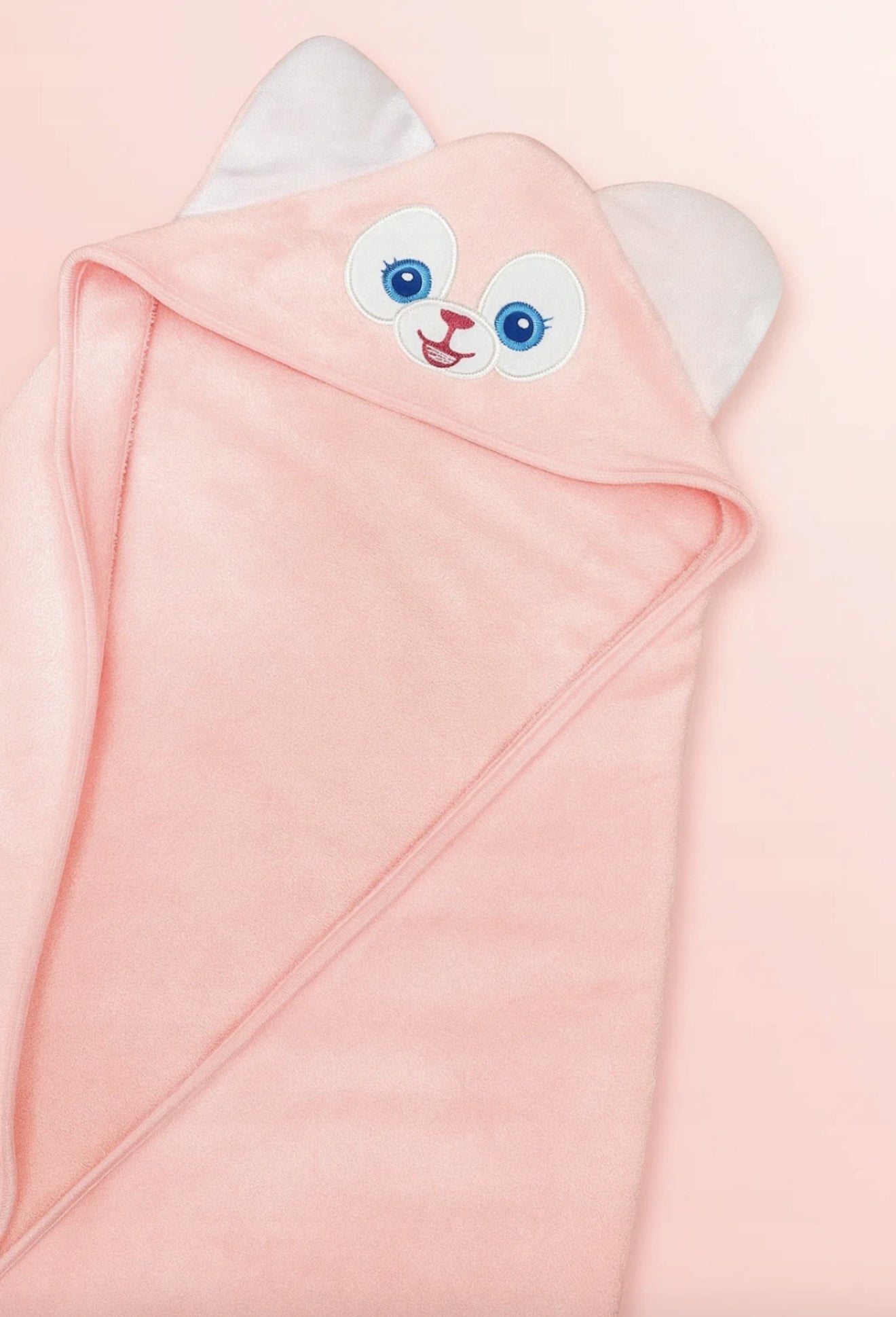 „Pončo“ Kūdikių rankšluostis su gobtuvu, 80x80 cm – rožinis