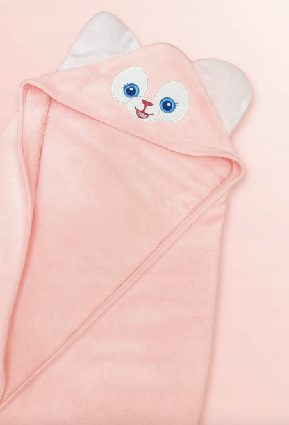 „Pončo“ Kūdikių rankšluostis su gobtuvu, 80x80 cm – rožinis