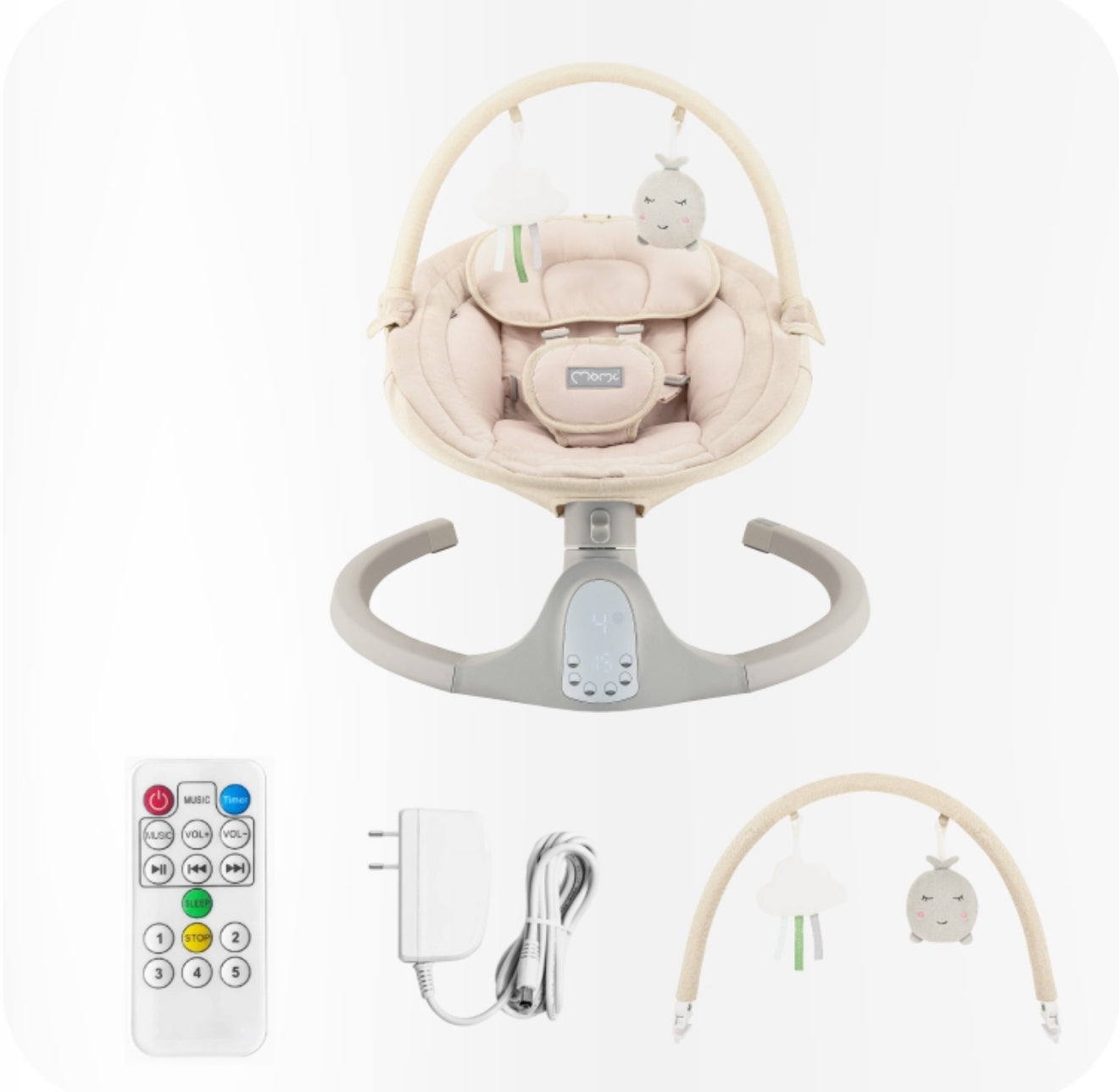 MoMi KENANI SAND elektrinis gultukas-supynė su Bluetooth