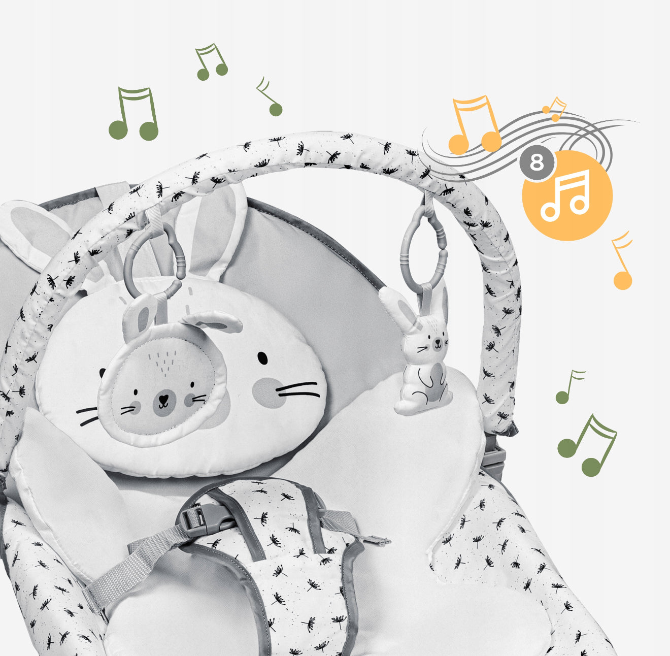 „Tulano Rabbit“ Kūdikių vibruojantis gultukas-supynė