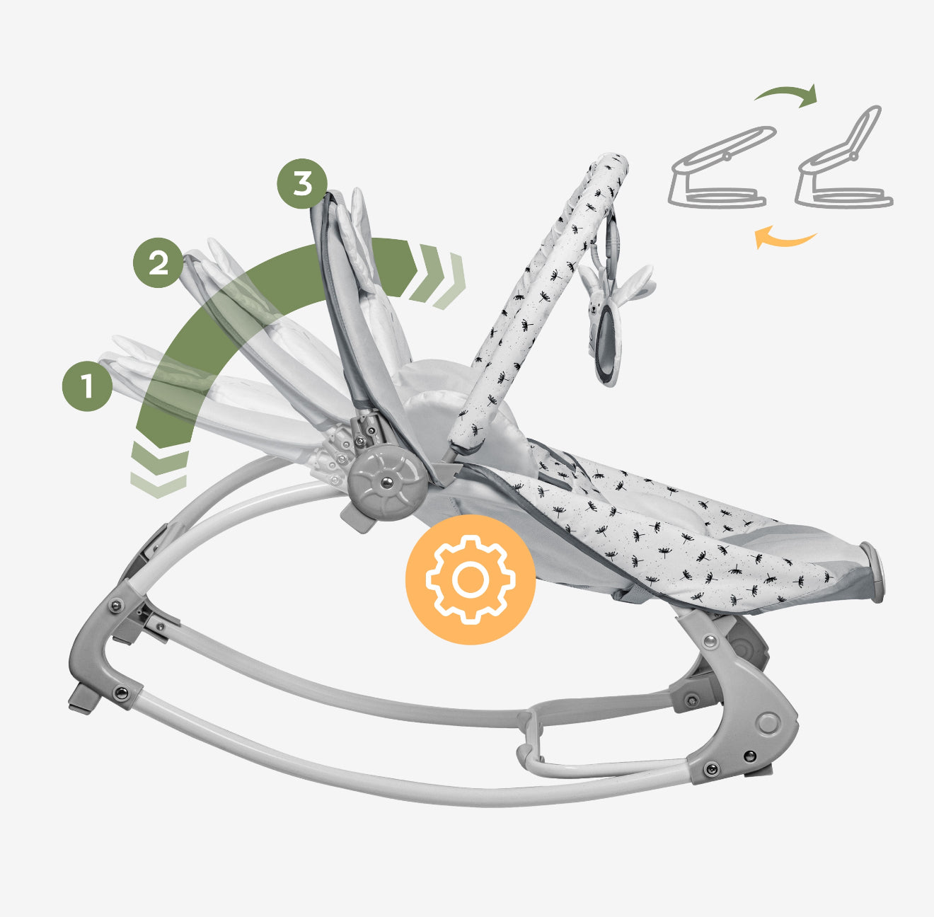 „Tulano Rabbit“ Kūdikių vibruojantis gultukas-supynė