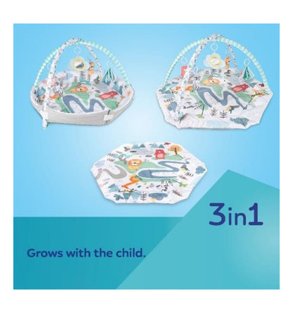 CANPOL BABIES mokomasis žaidimų kilimas su žaidimų erdve, 0+ mėn., SAFARI