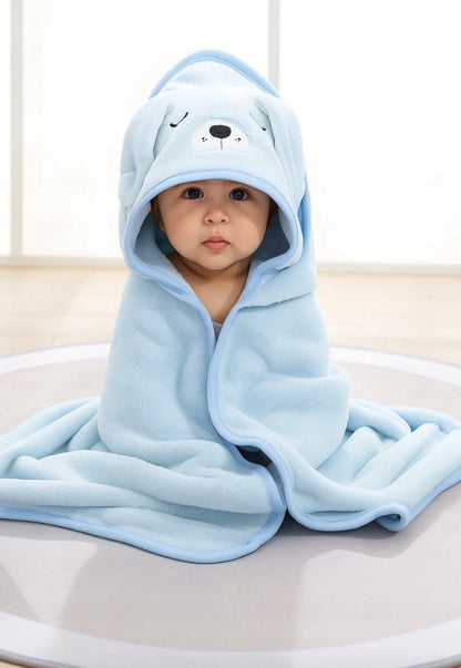 „Pončo“ Kūdikių rankšluostis su gobtuvu, 80x80 cm – mėlynas