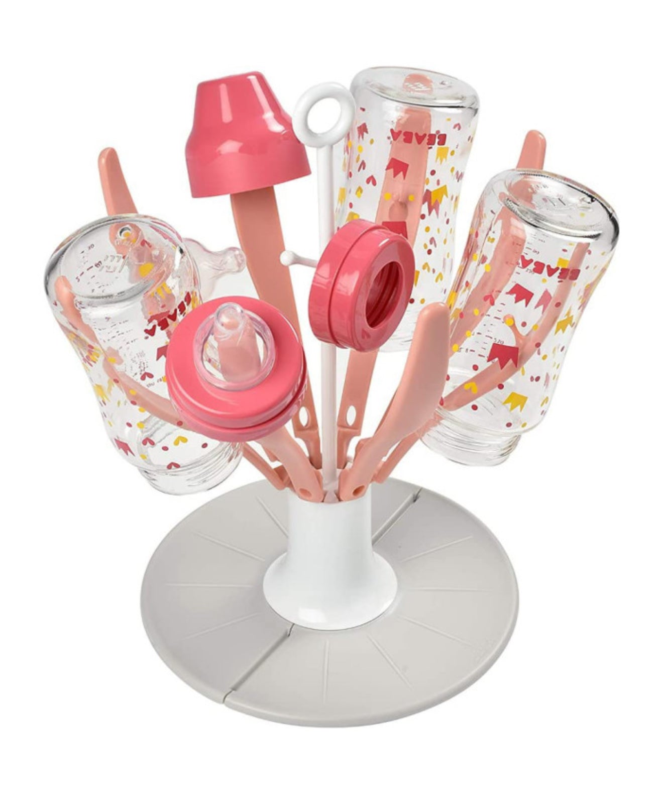 BEABA SULANKSTOMA BUTELIUKŲ IR PRIEDŲ DŽIOVYKLĖ, FLOWER OLD PINK