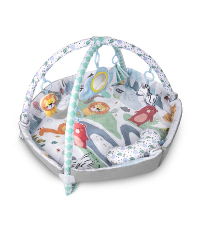 CANPOL BABIES mokomasis žaidimų kilimas su žaidimų erdve, 0+ mėn., SAFARI