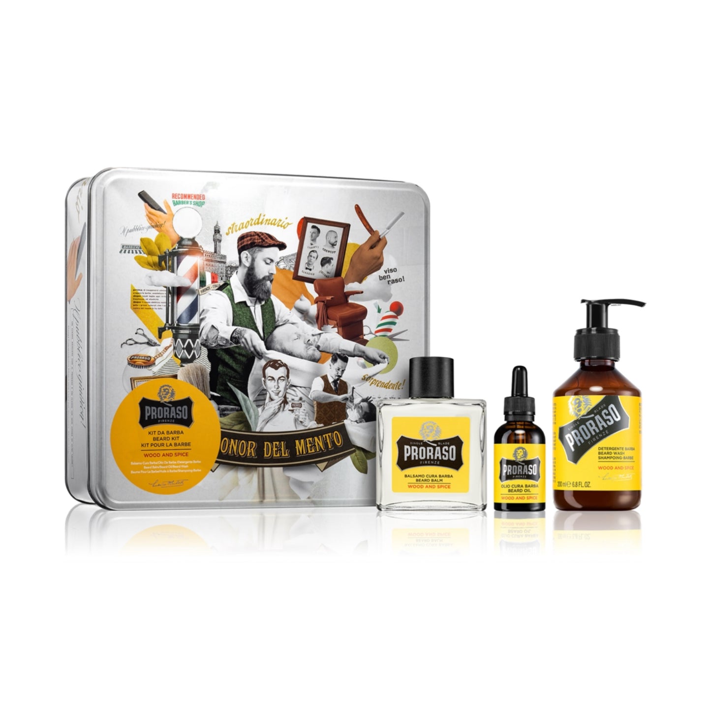 Proraso „Set Beard Routine“ barzdos priežiūros rinkinys Wood & Spice