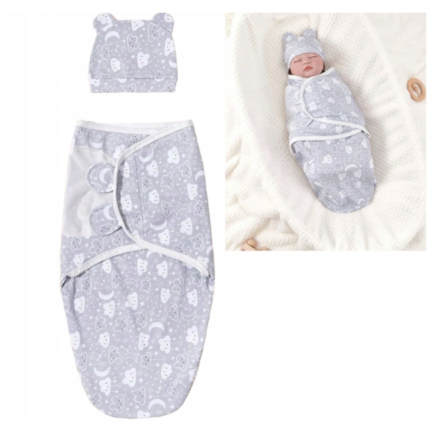 Bambus-džungel "Beebi hea uni" - kookonmähe beebile mütsiga