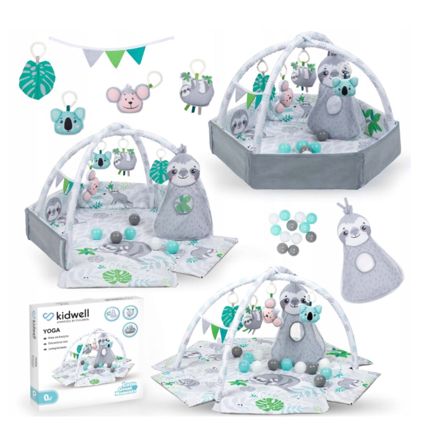 Kidwell "Jooga" - Beebidele mõeldud õppematt mänguasjade ja pallidega
