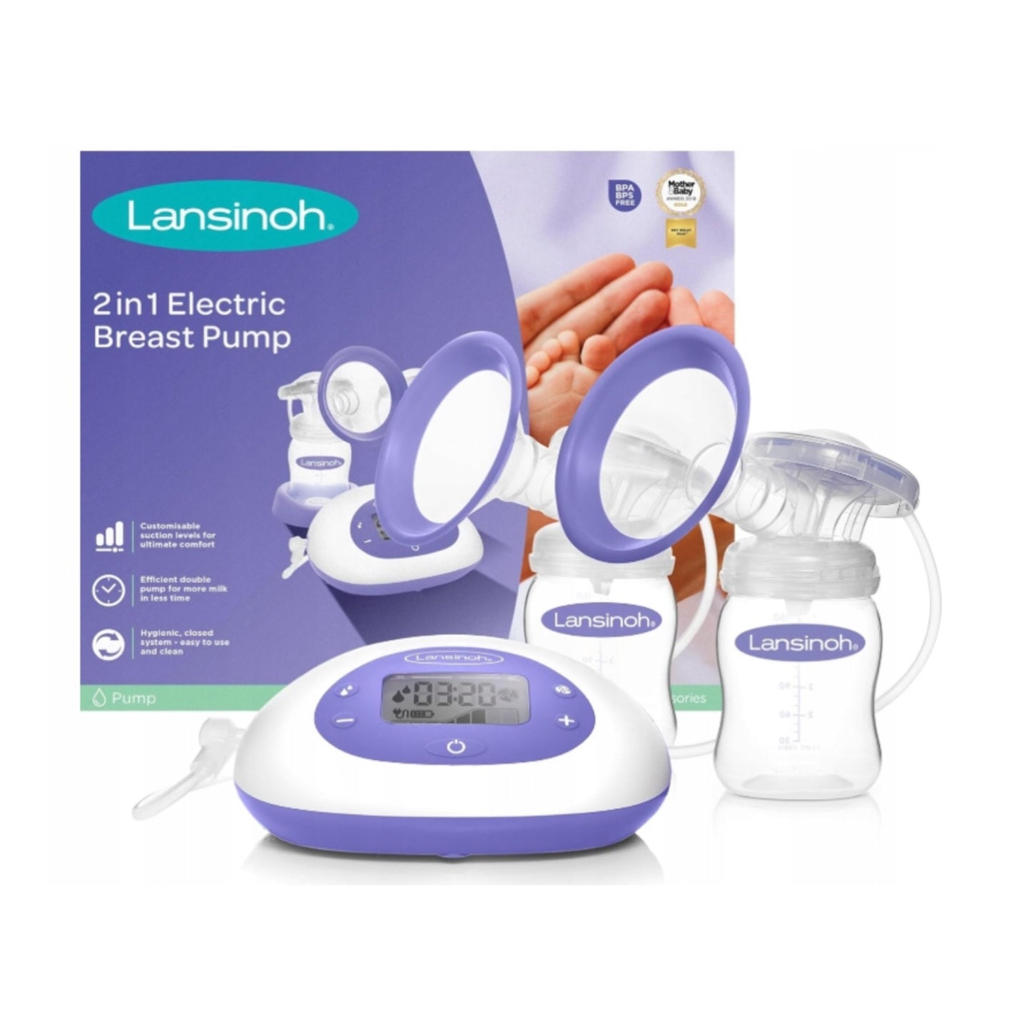 „Lansinoh 2in1“ Dvigubas elektrinis pientraukis