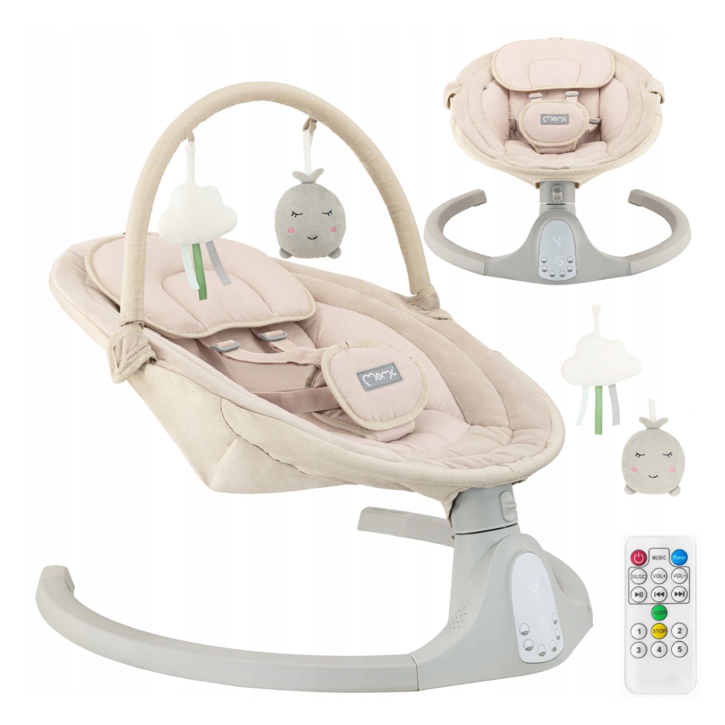 MoMi KENANI SAND elektrinis gultukas-supynė su Bluetooth