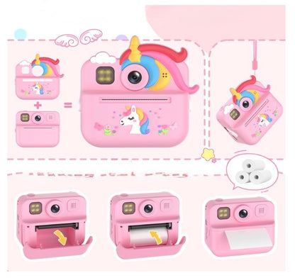 Vaikiška Momentinė Kamera „Unicorn“ – 1080P HD, 48MP, su 32GB Kortele, Dviguba Kamera ir Momentine Spauda
