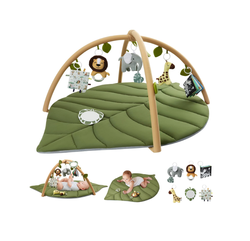 Blissful Diary mängumatt kaarega – beebimänguvõimlemismatt ja mängukaar, roheline